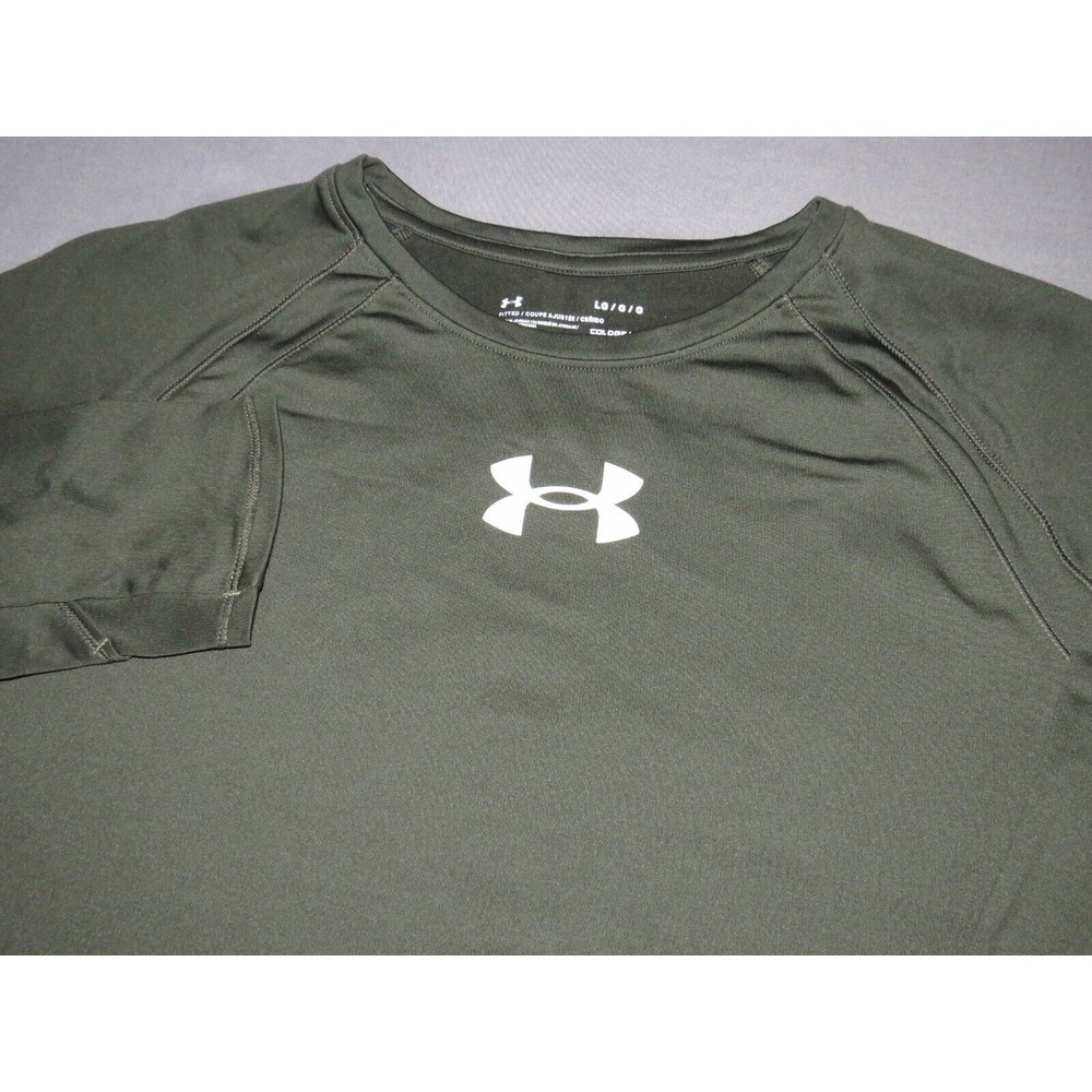 Women's Under Armour Cold Gear Dark Green Fitted Athletic Shirt Large‎